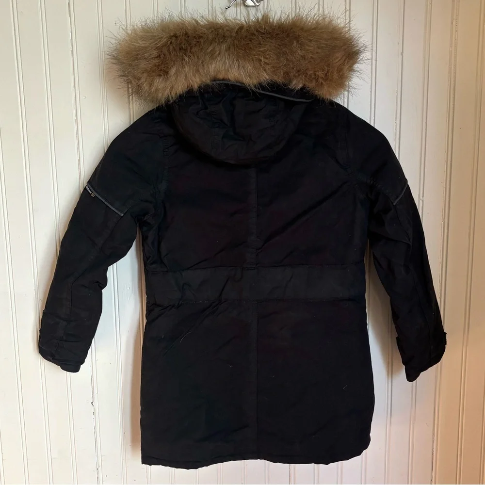 Barbour Kids Black Cargo Coat, 6-7 years - Picture 3 of 6